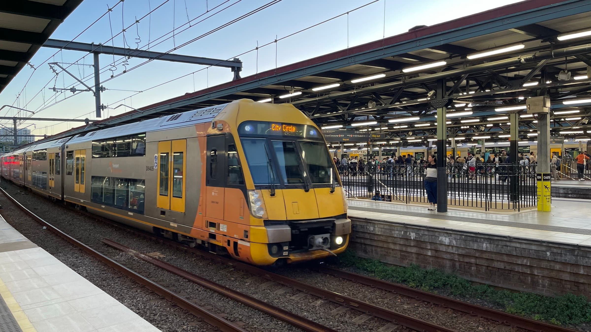 Sydney Trains service at Central Station platform